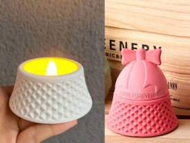 Molde silicona porta vela campana 